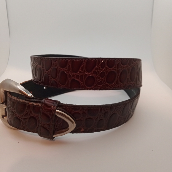 Omega Vintage 80's USA Made Brown Leather Crocodile Pattern Belt Size Large! - Picture 10 of 10
